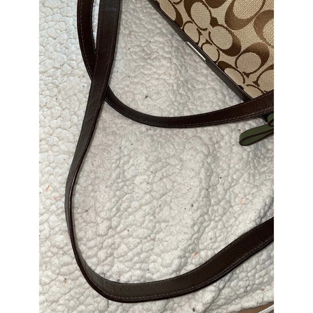 Rare Coach‎ Signature C Park Signature KT Zip Satchel Khaki/Brown 3 Zipper Pu se